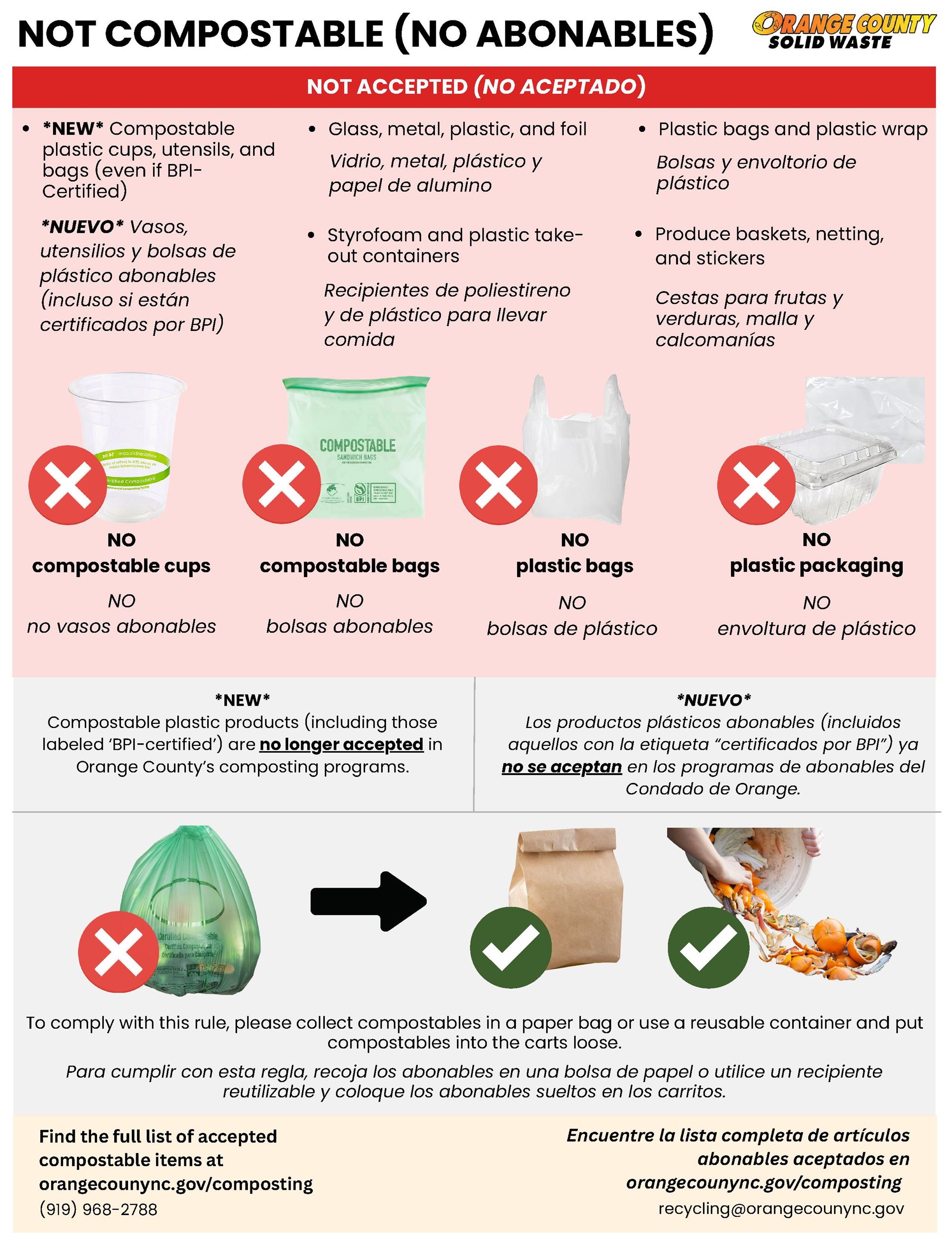 Not Compostable - Orange County Drop-off