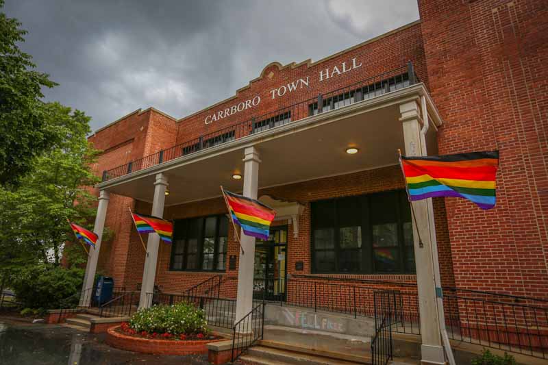 Pride Flags Town Hall